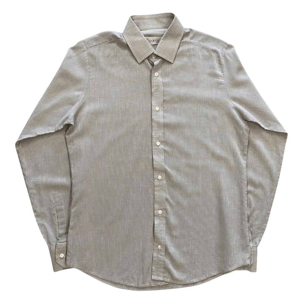 Jean Pierre Vintage 1970s British Men's Long Sleeve Button Up Shirt Grey M
